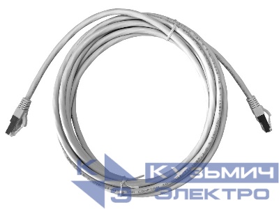Патч-корд FTP4 cat.6, 5.0м, литой коннектор, серый, LSZH, NETKO Expert CKC