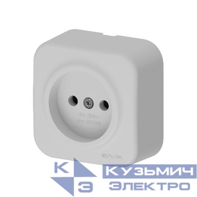 Розетка 1-м СП ARIA 16А IP20 без заземл. сер. ARVIA 25 22 1000 2155
