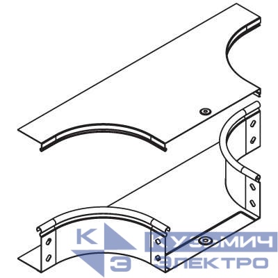 Ответвитель для лотка Т-образ. горизонт. DL 200х80 гор. оцинк DKC 36252HDZ
