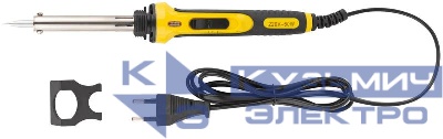 Паяльник 220В 2 режима работы подставка выключатель прорезиненная ручка конусное жало 30Вт/60Вт FIT 60495