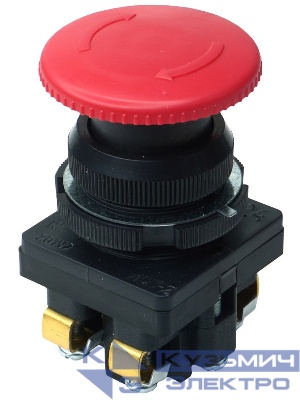 Выключатель кнопочный КЕ-201 У2 исп.2 1НО+1НЗ гриб с фиксацией 10А IP54 660В красн. Электротехник ET561481