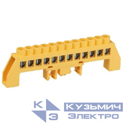 Шина PE земля в комбинированном изоляторе на DIN-рейку ШНИ-8х12-12-Д желт. NO-224-118 Эра Б0062978