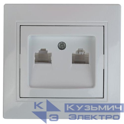 Розетка компьютерная 2-м СП Plano 1-304-01 RJ45 бел. Intro Б0043241