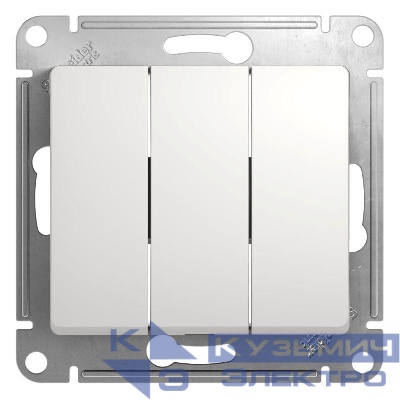 Выключатель 3-кл. СП Glossa 10А IP20 (сх. 1+1+1) 10AX механизм бел. SE GSL000131