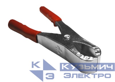 Зажим "крокодил", 30A, красный, L=73±5мм, NETKO Optima