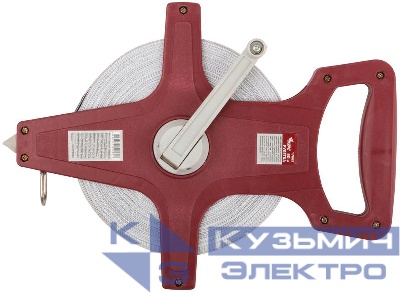 Рулетка землемерная 50м фибергласовая лента открытый корпус красн. КУРС 17665