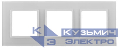 Рамка 3-м 14-5103-01 стекло Elegance бел.+бел. Эра Б0059170