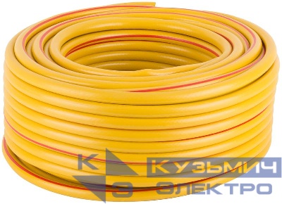 Шланг поливочный трехслойный армированный 1/2дюймх2.0ммх50м желт. КУРС 76316
