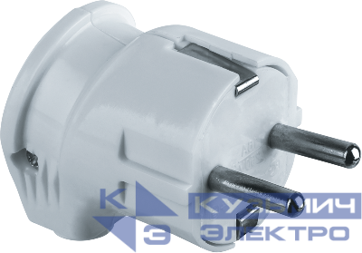 Вилка угловая 61 362 NCA-PL04-16A-E-WH с заземл. бел. Navigator 61362