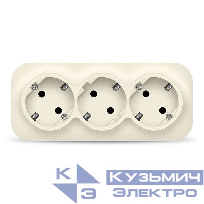 Розетка 3-м ОП 16А IP20 с заземл. сл. кость IONICH 1429