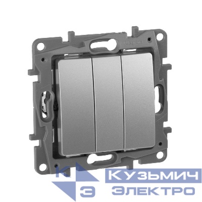 Выключатель 3-кл. СП Etika 10А IP20 250В 10AX винтов. зажимы механизм алюм. IEK 672443
