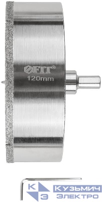 Коронка кольцевая алмазная по керамограниту камню и кафелю 120х70мм с центровочным сверлом FIT 16232