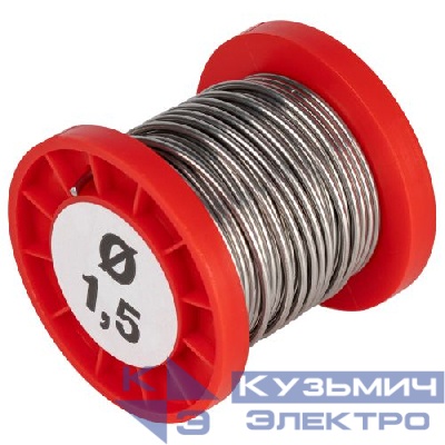 Припой для пайки ПОС 61 проволока d1.5мм катушка 100гр Эра Б0061079