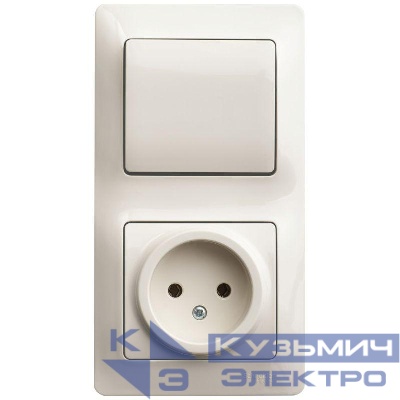 Блок комбинированный Glossa (розетка + 1-кл. выкл.) беж. SE GSL000260