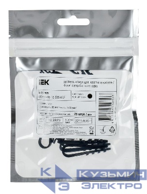 Дюбель-хомут 5-10мм для круглого кабеля нейлон черн. (уп.25шт) IEK UDH13-05-10-025-K02