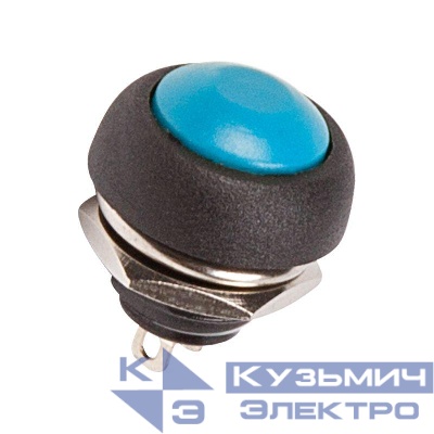 Выключатель-кнопка 250В 1А (2с) OFF-(ON) Б/Фикс син. Micro (PBS-33В) Rexant 36-3051
