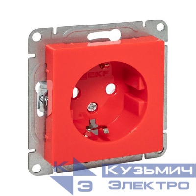Розетка СП Эпика 16А с заземл. защ. шторки механизм красн. EKF UP1-SOR-111