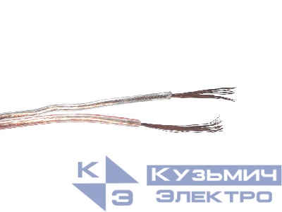 Кабель акустический 2*0.35мм2 (20*0.15мм) CCA, 100м, пластиковая катушка, прозрачный NETKO Optima