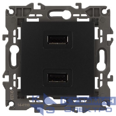 Устройство зарядное USB 14-4110-05 5В-2100мА Elegance антрацит ЭРА Б0034373