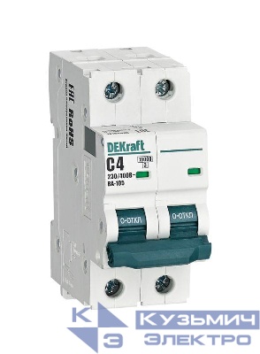 Выключатель автоматический модульный 2п C 4А 10кА ВА-105 DEKraft 13162DEK