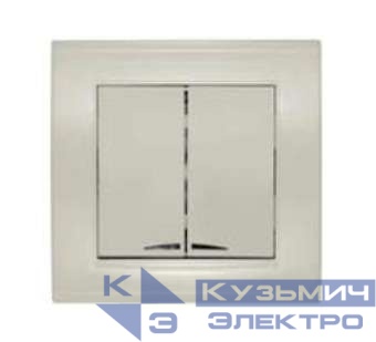 Выключатель 2-кл. СП Бриллиант 10А IP20 с подсветкой сл. кость UNIVersal 7948639