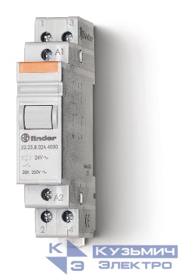 Контактор модульный 1NO+1NC 20А AgSnO2 110В DC 17.5мм IP20 опции: нет FINDER 222391104000