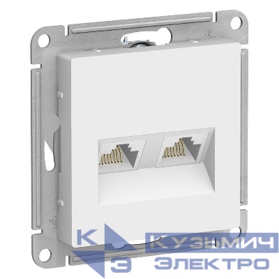 Розетка компьютерная 2-м AtlasDesign RJ45 кат.5E механизм бел. SE ATN000185