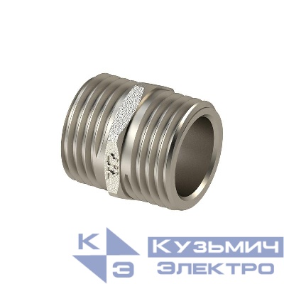 Ниппель латунь наружн. резьба 1 1/2дюйм еврослот никель RTP 38398
