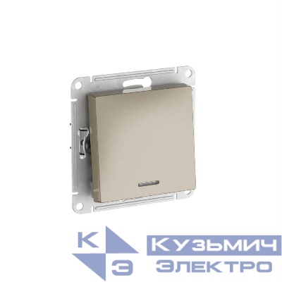 Переключатель 1-кл. AtlasDesign (сх. 6а) 10AX с подсветкой быстрозажим. клем. механизм шампань SE ATN000563S