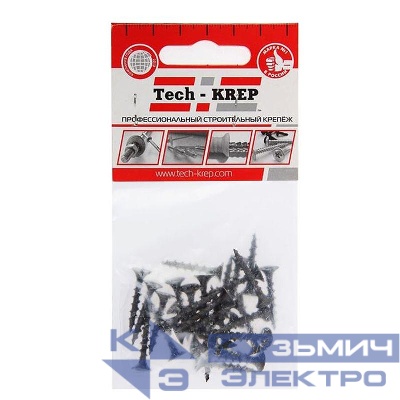 Саморез гипсокартон-дерево 3.8х25 (пакет) (уп.30шт) Tech-Krep/Zitar 102370