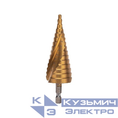 Сверло ступенчатое по металлу ТИТАН 4.0-32.0мм Р6М5 Kranz KR-12-6613