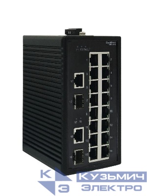 Коммутатор промышленный неуправляемый Ethernet 16х10/100BaseT 2х100/1000BaseX SFP SE NSETU118T16X02A