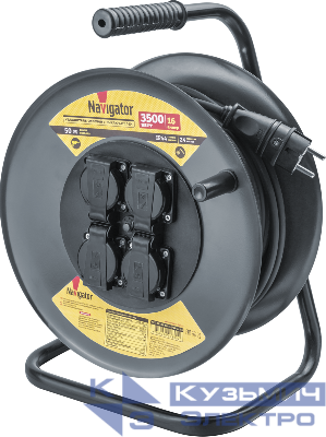 Удлинитель на катушке 4х50м с заземл. 16А IP44 КГ 3х2.5 NPE-RM-04-50-E-IP44-3x2.5 NAVIGATOR 93899