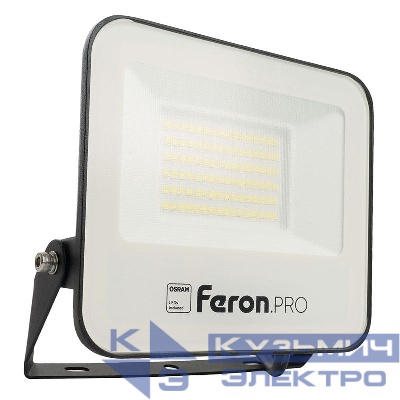 Прожектор светодиодный LL-1000 50Вт 6400К IP65 AC 175-265В/50Гц черн. FERON 41540