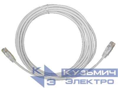 Патч-корд UTP4 cat.5e, 5.0м, литой коннектор, серый, LSZH, NETKO Expert CKC