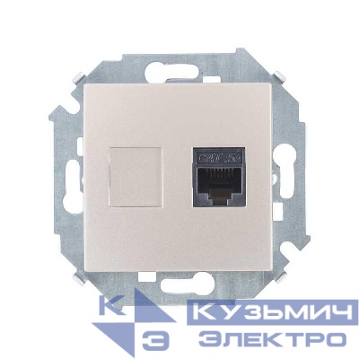 Розетка компьютерная Simon 15 RJ45 кат.5E AMP механизм шампань Simon 1591551-034