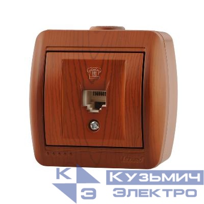 Розетка телефонная 1-м ОП Nata RJ11 сосна LEZARD 710-0800-137