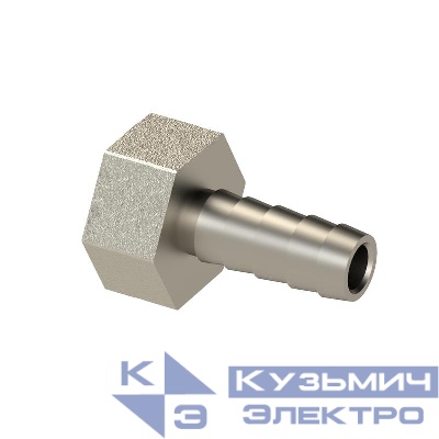 Штуцер для шланга латунь внутр. резьба 10х1/2дюйм еврослот никель RTP 41124