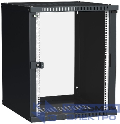 Шкаф LINEA WE 15U 600x650мм дверь стекло черн. ITK LWE5-15U67-GF