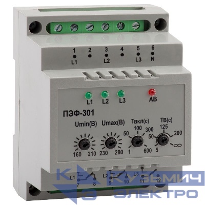 Реле выбора фаз OptiDin ПЭФ 301 УХЛ3.1 КЭАЗ 114066