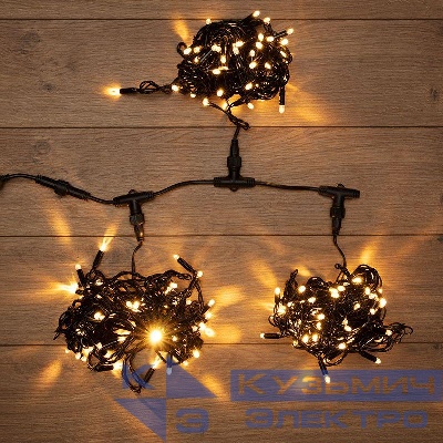 Гирлянда светодиодная "LED ClipLight" 3 нити х10м 198LED тепл. бел. 18Вт 24В IP65 Neon-Night 323-316