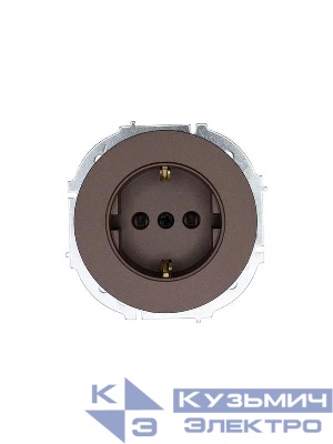 Розетка 1-м OSEN IP20 16А с защ. шторками ПБТ механизм шоколад LEZARD 743-7388-124B