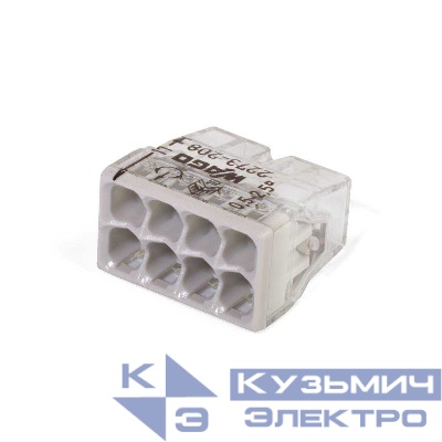 Клемма 8-и проводная 8х(0.5-2.5мм) для распред. коробки (без пасты) WAGO 2273-208