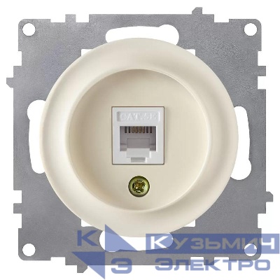 Розетка компьютерная 1-м СП Florence RJ45 кат.5E механизм беж. (1E20701301) OneKeyElectro 2172793
