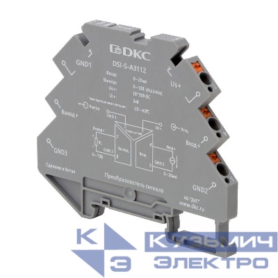 Преобразователь сигнала DSI 6.2мм 1 вход 0-20мА 1 выход 0-10В DKC DSI-S-A3112