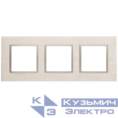 Рамка 3-м 14-5203-04 металл Elegance шампань+шампань ЭРА Б0034554