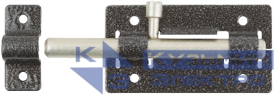 Задвижка накладная усиленная для дверей круглый ригель серебр. 66691