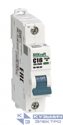 Выключатель автоматический модульный 1п C 16А 10кА ВА-105 DC DEKraft 13379DEK