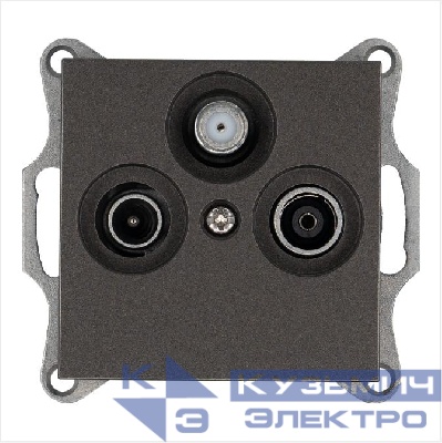 Розетка телевизионная оконечная TV + FM + SAT 3-м Ф9.5мм механизм мокко Jasmart G6206Z