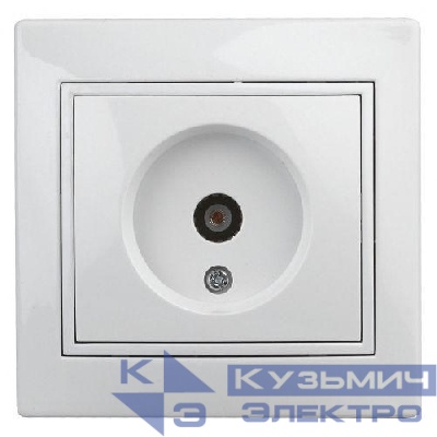 Розетка телевизионная одиночная TV СП Plano 1-301-01 IP20 бел. Intro Б0027617